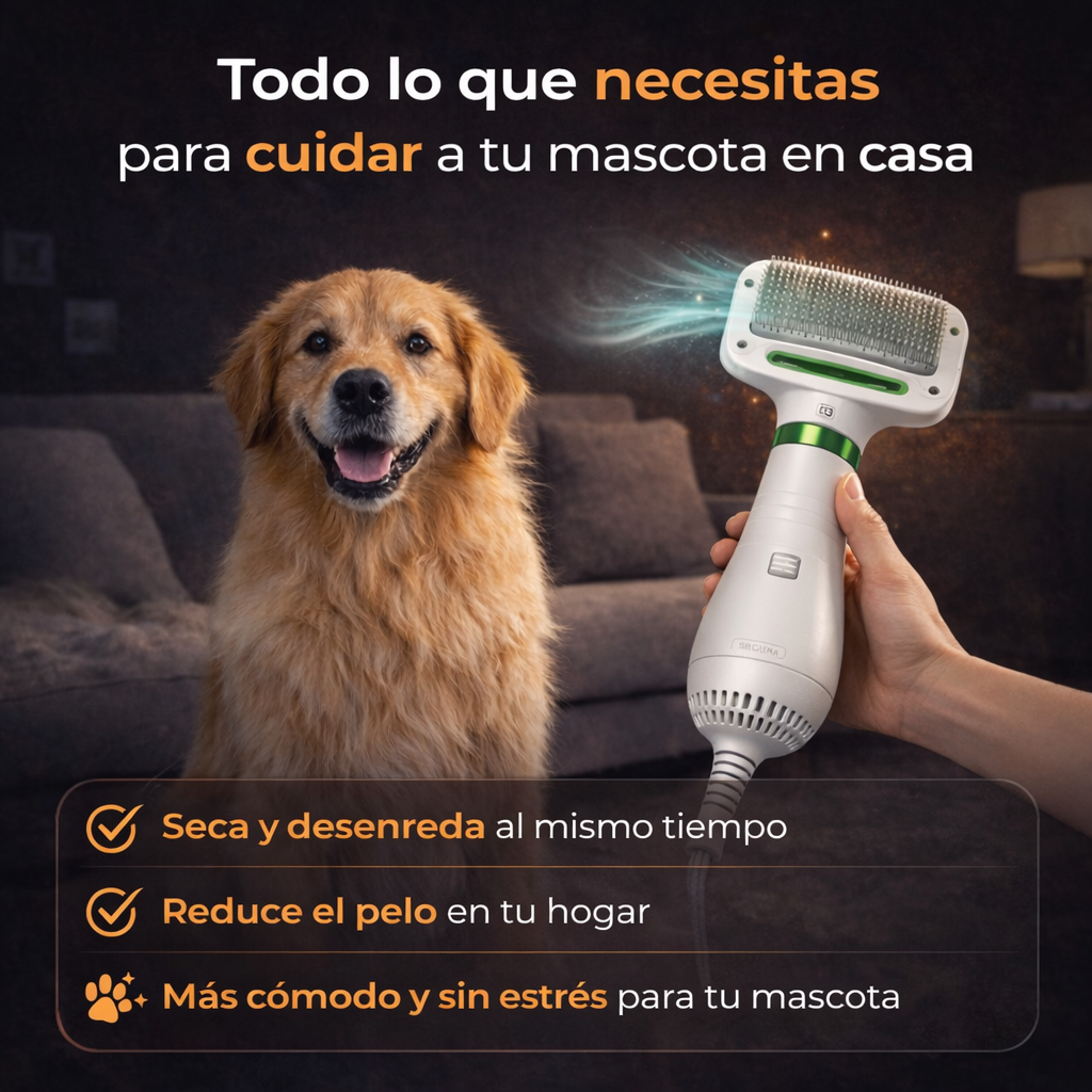 Cepillo Secador 2 En 1  Para Mascotas